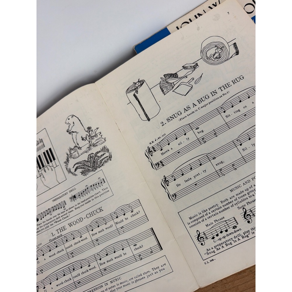 John W Schaum Piano Course Red Book A and Blue Book B Vintage Sheet Music Lot - Picture 4 of 10